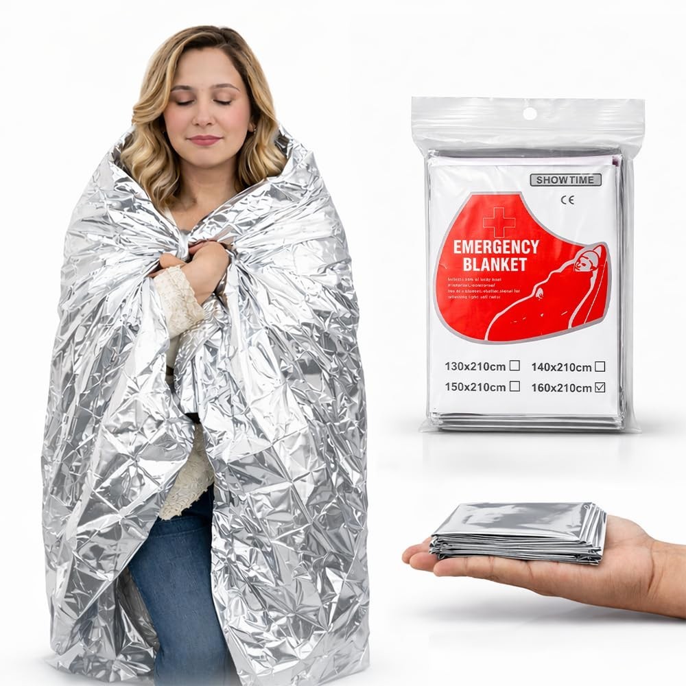 Emergency Thermal Blanket 2 Pack Premium Mylar Foil Space Survival Blanket