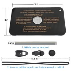 Signal Mirror Survival Kits Military Grade, 3 x 5 in Camping Mirror with 3×5″
