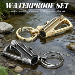 2 Pack of Permanent Match Lighter, Waterproof Metal Keychain Maches Lighters