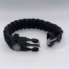 Paracord Survival Bracelet Waterproof Adjustable Fire Starter Compass Whistle US