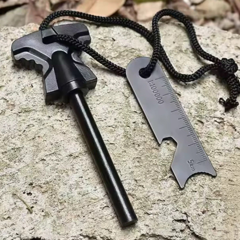 Fire Starter Flint Steel Striker Survival Kit Ferro Rod Camping Outdoor Tool