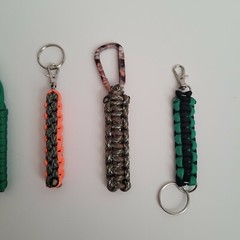Paracord 550 FOB Survival Keychain Lot of 7 Various Colors Sizes Handmade in USA
