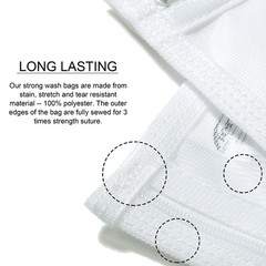 TENRAI Delicates Laundry Bags, Bra Fine Mesh Wash Bag for Large, White