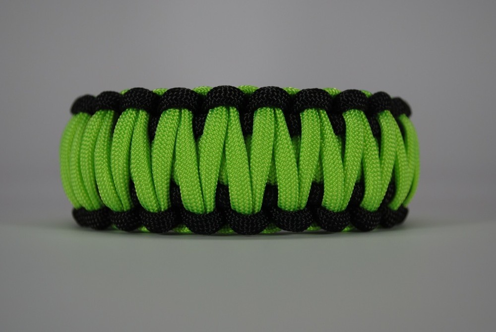 550 Paracord Survival Bracelet King Cobra Black/Lime «Made in the USA»