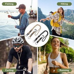 Paracord Keychain Carabiners Clip, 4Pcs& 21.7/6″ & Black/Desert Camouflage
