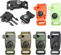 5/8″ Compass Whistle Buckle Plastic Paracord Bracelet Outdoor Camping Emergency