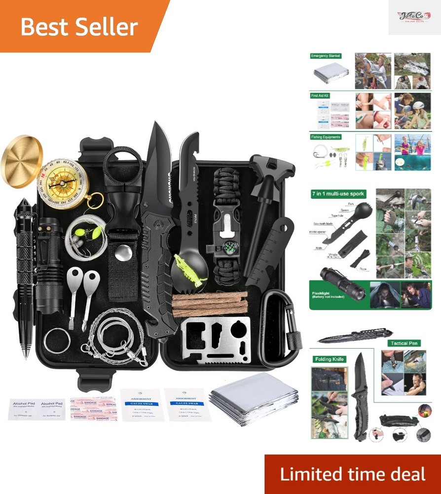 Versatile 35 in 1 Survival Gear: Perfect Gift for Men and Outdoor Enthusiasts
