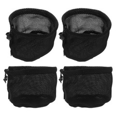 4pcs Outdoor Foldable Mesh Bags Drawstring Round Bottom Camping Storage Pouch