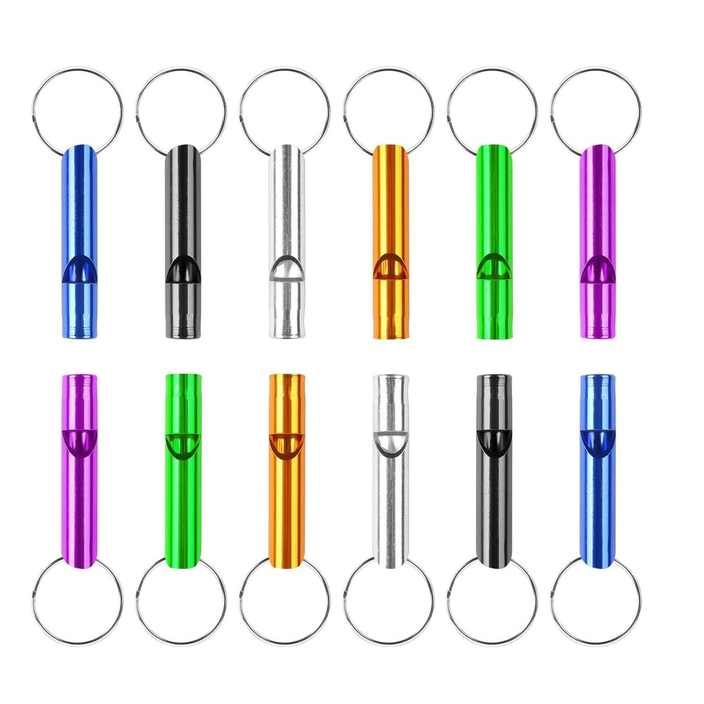 MIDELONG 12 pcs Emergency Whistle with Key Chain, Aluminum Extra Loud Safety …