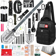 Survival Kit, 250 Pcs, Emergency Gear and Supplies, First Aid, Bug Out Go Bag, E