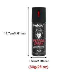 4 Bottles Feloiy Pepper Spray 2oz with Quick Release Safety Trigger Self Defense