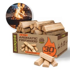 Sun Joe 16″ Pine Aromatic Firewood, Natural Kiln-Dried for Fireplaces, 20 Logs