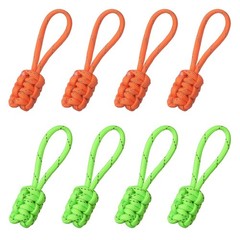 8Pcs Reflective Paracord Zipper Pull, 85 mm Length&Orange&Shiny Green