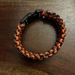 Large Paracord Bracelet 9 1/2 Inches Halloween Orange And Black
