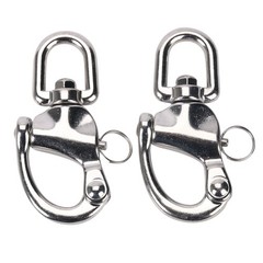 2 PCS Swivel Eye Snap Shackle Quick Release Sailboat CD309012 47/8 Inch