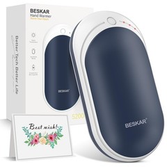 BESKAR Rechargeable Hand Warmer, 5200mAh Small hand warmer, Navy Blue