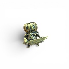 Pumpkin Demon Brass EDC Paracord Knife Lanyard Bead