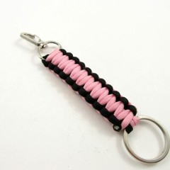 PARACORD KEYRING | Black and Pink 6″ 300 lb. Strength Survival Camping Gear