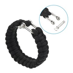 Survival Paracord Bracelets, Multi-purpose Bracelet, Black