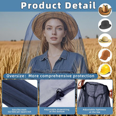 2 Pack Ultra Large Mosquito Net 42X25 Inches Mosquito Head Net Oversized Insect