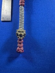 paracord keychain. bag, backpack, jacket zipper pull. Bengal/Tiger bead. A26