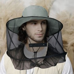 Mosquito Bug Fly Bee Insect Head Face Net Hat Sun Protection Fishing Hiking Cap