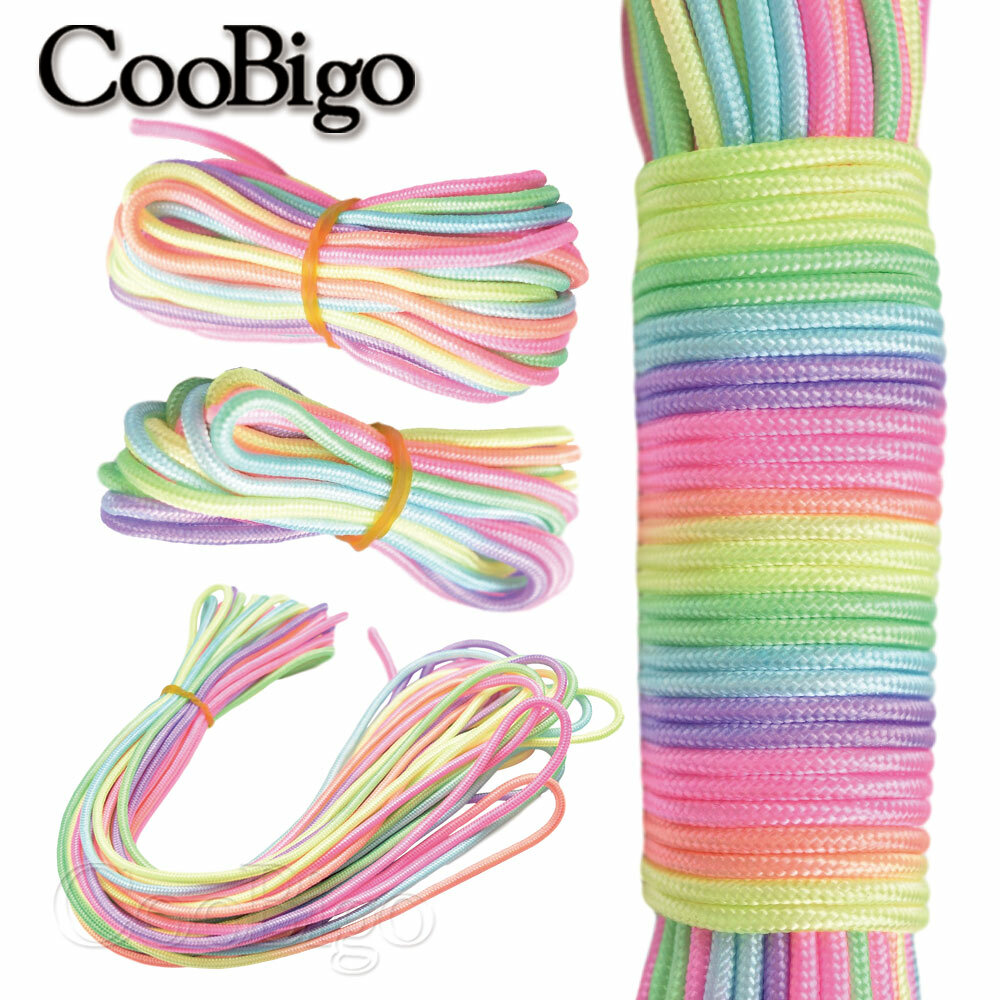 3mm Rainbow Paracord Bracelet Parachute 550 Cord 1 Core for DIY Mask Lanyard