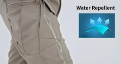 WINRKERY Men’s Tactical Pants Work Water Resistant Large, Fleeced Black