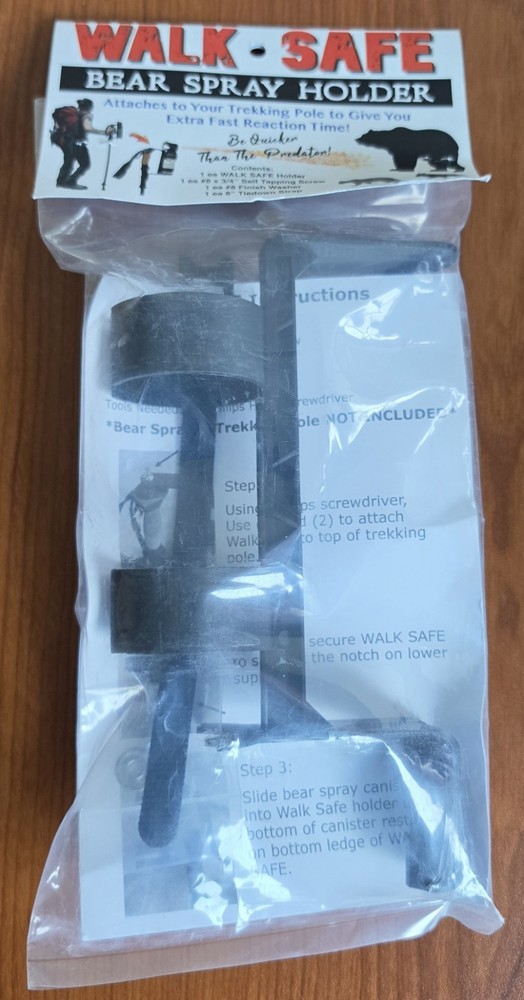 Walk Safe Spray Holder for Trekking Poles, Hiking Camping New!