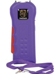 SQUEEZE Rechargeable LED Stun Gun PURPLE Walker Jogger Safety 911 POLICE 75 MV