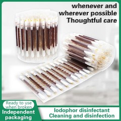 50PCS Medical Alcohol Disposable Emergency Cotton Stick Iodine Disinfected Swab