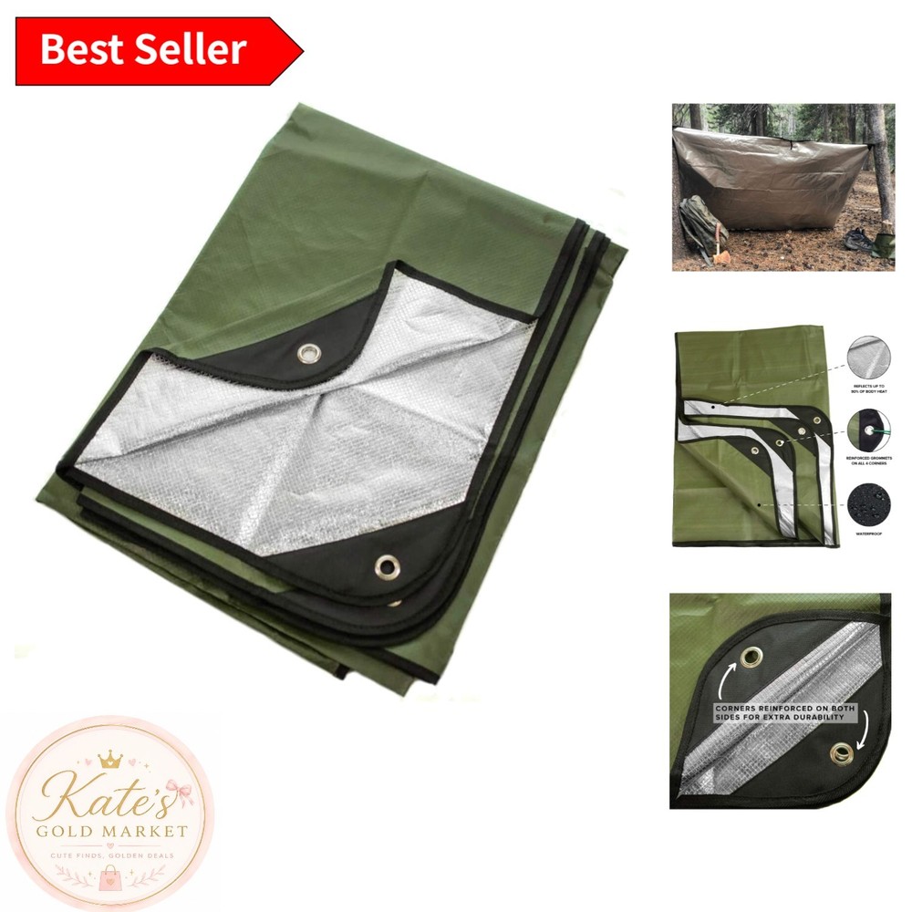 Insulated 60x82in Thermal Survival Blanket – Reflects 90% Body Heat & Waterproof