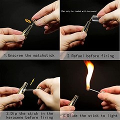 NAKUPENDA 2Pcs Permanent Match Flint Match Keychain Flint Fire Starter