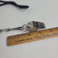 Vintage MacGregor Brass Coaches Whistle Cork Ball Silver Color Taiwan Coach Ref