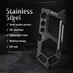 Carabiner Keychain Stainless Steel Multitool – 11 in 1 Tactical Emergency Sur…