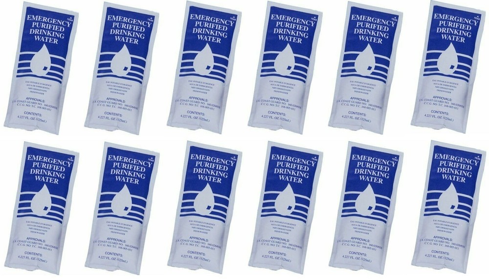 (12 Packets) SOS Emergency Water Packets – 3 Day/72 Hour Supply 4.227 fl Oz USA