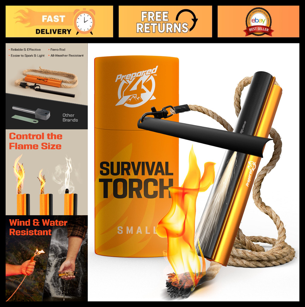 All-in-One Flint Steel Fire Starter Kit – Ferro Rod, Waterproof Tinder Wick Rope