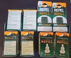 8 Pack Bundle Lot Repel Realm Zone Mosquito Repellent Refills Refill 40 Hrs Each