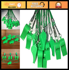 20 Pcs Plastic Whistles with Lanyard for Sports, Coaching, Lifeguard, Events