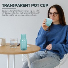 Water Glass Bottle Set Travel Drinking Cup Reusable Cups Pitcher