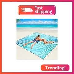 WIWIGO Beach Blanket Mat Waterproof Sandproof for 2-8 Adults Quick Drying