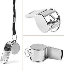 Whistle, 24 PCS Professional Stainless-Steel Whistles with Lanyards in Bulk, Ver