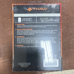 THAW Rechargeable Hand Warmer Power Bank 10,000mAh 13.5H USB-C Gray Orange