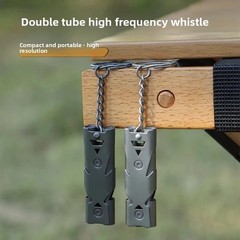 Double Pipe Whistle Pendant Keychain Decibel Portable Emergency Camping Tool