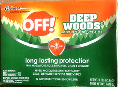 DEEP WOODS OFF Mosquito Tick, Biting flies Long lasting Protection 12 Towelettes
