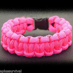 Neon Pink Paracord Emergency Rope Survival Bracelet 9 Feet 7 Strand 550 LB