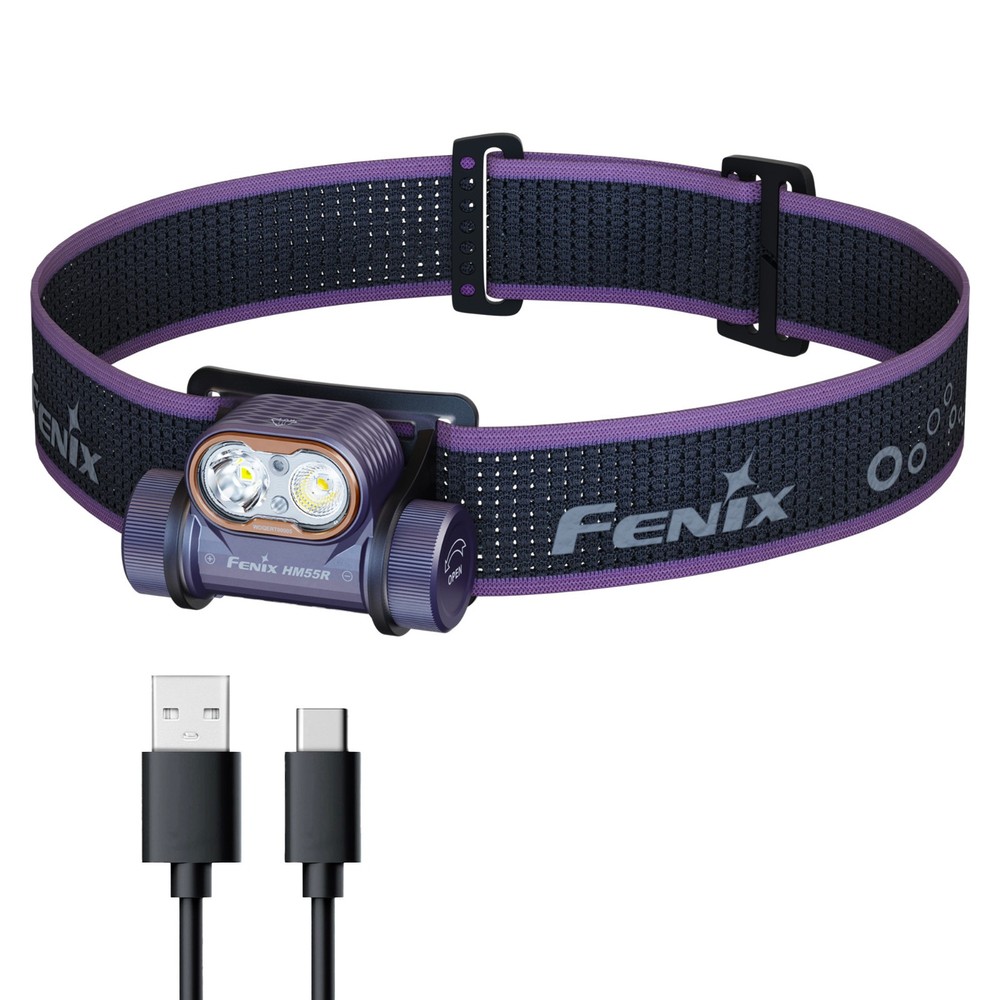 Fenix HM55R 1200 Lumen Lightweight Rechargeable Running Headlamp (Black)