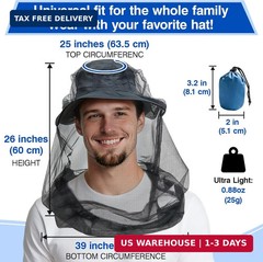 2 Pack Mosquito Head Net for Insects, Fly & Bug & Bee Protection | Ultra Large &