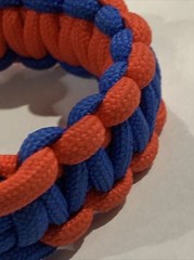 Paracord Survival Bracelet with Compass & Whistle Red blue Adventure Bracelet 7”