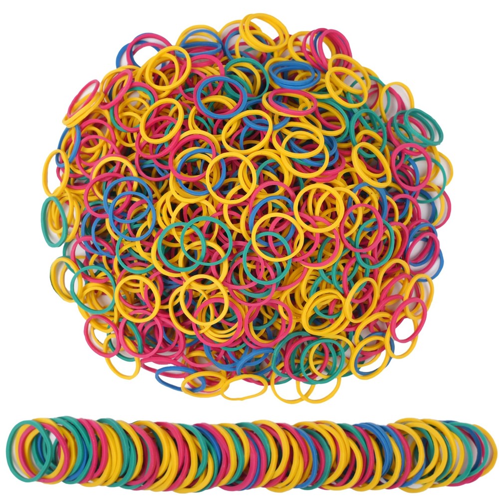 Foshine Rubber Bands Small Mini Elastic Band Yellow Blue Green Multicolour